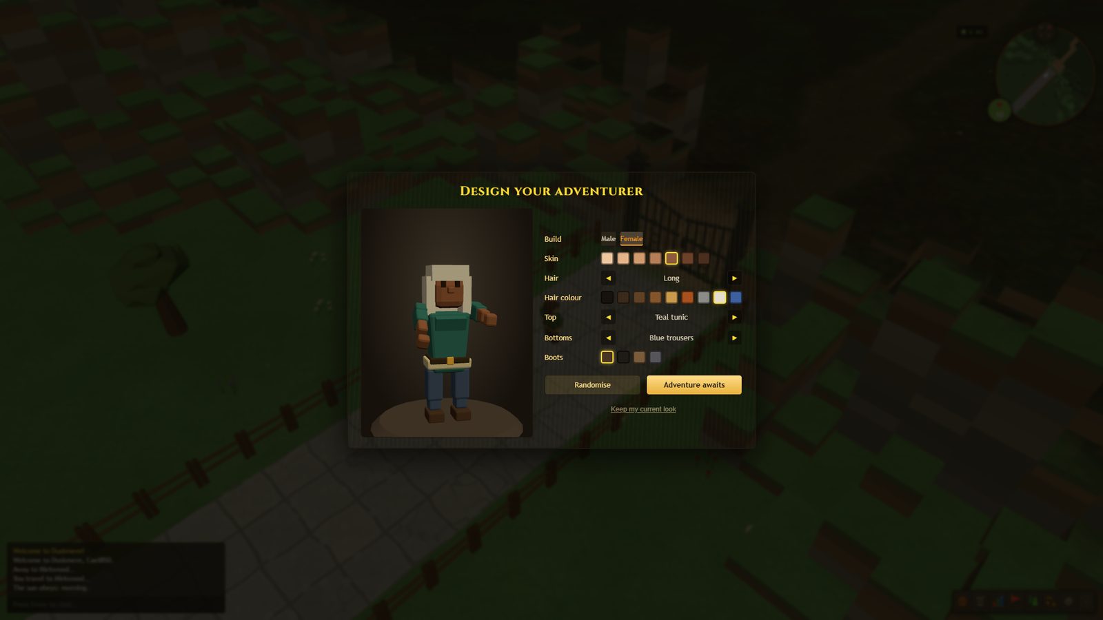 Design your adventurer — the character creator